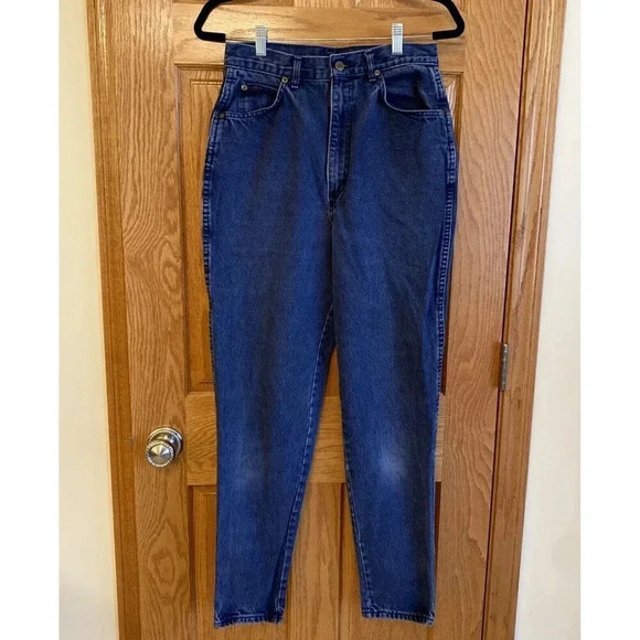 Chic Jeans Womens Size 14 Tall Straight Blue Denim High Waisted Retro 80s 90s - Picture 1 of 9